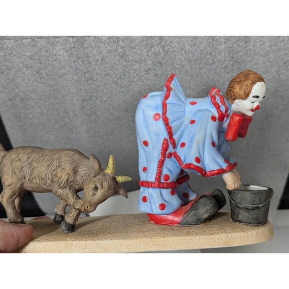 Vintage 1985  Willett’s Clown & Goat Ceramic Figurine Cheri Alderman Whimsical - Picture 11 of 11